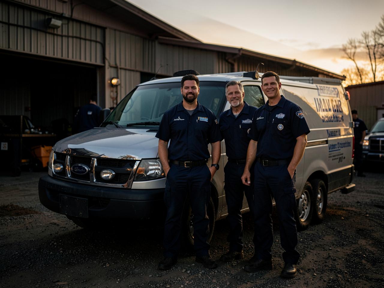 The Summit Air & Comfort technician team standing with their service van